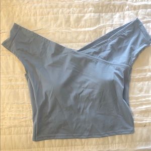 Kortni Jeane off the shoulder top powder blue